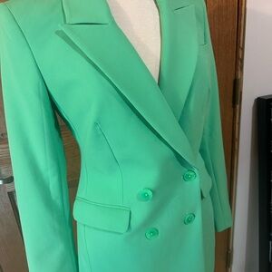 Express Mint Green Double-Breasted Blazer